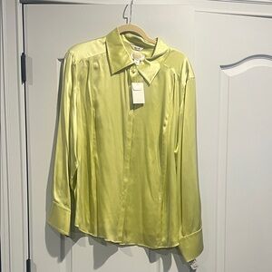 Talbots Pure Silk Light Yellow Blouse